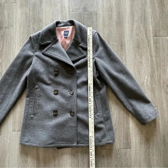 GAP Gray Wool Blend Button Down Pea Coat Women’s Medium - Picture 16 of 16